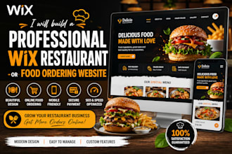 build professional wix restaurant or food ordering website