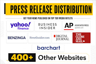 distribute a press release on yahoo finance and 400 plus websites