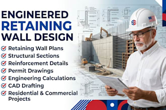 design engineered retaining wall plans with structural
