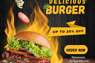 design eye catching restaurant food social media post