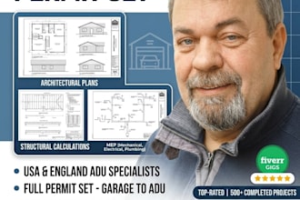adu garage conversion permit set architectural  structural