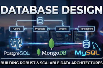 design postgresql, mongodb, mysql, and sql databases