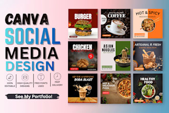 design canva food social media posts for restaurants and cafes