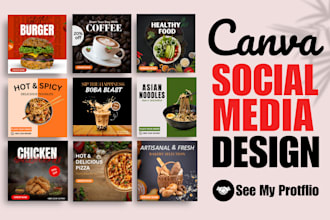 design canva food social media posts for restaurants and cafes