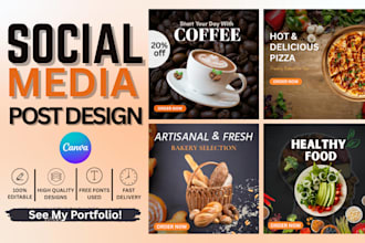 design canva food social media posts for restaurants and cafes