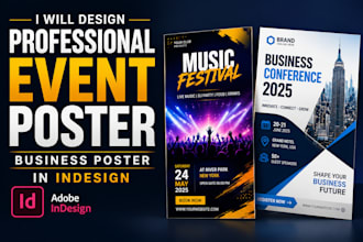 design professional event poster business poster in  indesign