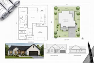 autocad 2d floor plan, permit drawing, site plans house plan, adu, garage, deck