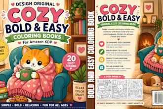 design bold and easy coloring book for kids and teenagers