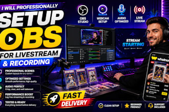 professionally setup obs for livestream and recording