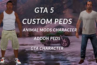 design gta 5 fivem custom peds animal mods character addon peds, gta character