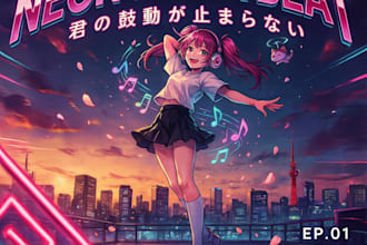 create ai music video, lyric video cartoon anime style music visualization