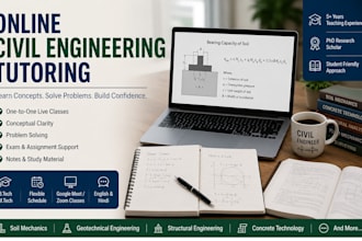 do research work, book writing, and i can also teach civil engineering online