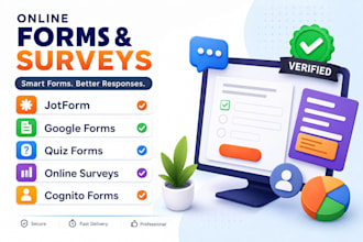 design professional online surveys, google forms, jotform and heyflow forms
