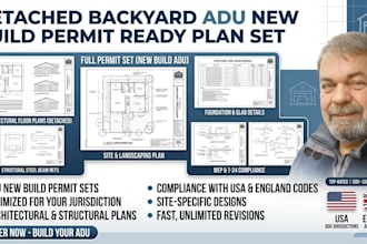 detached backyard adu new build permit ready plan set