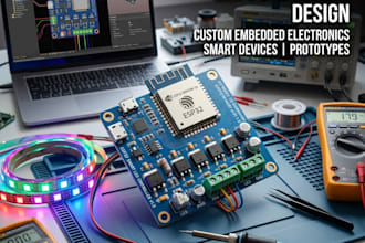 design esp32 pcb, led controller and embedded electronics