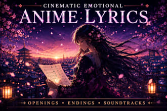 create cinematic emotional anime soundtrack lyrics and themes opening and ending