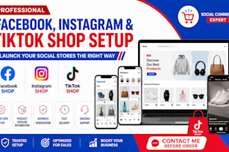 setup facebook instagram and tiktok shop, create or fix fb ig catalogue issues