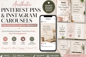 design aesthetic pinterest pins instagram carousels for coaches digital products