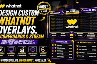 design custom whatnot overlays, scoreboards and stream