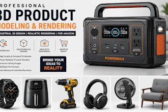 do 3d product modeling industrial 3d realistic product rendering for amazon