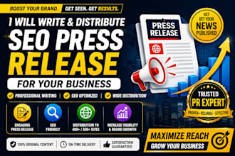 write and distribute SEO press release for your business