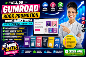 do gumroad book promotion, book marketing and digital product promotion