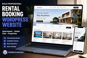build rental booking wordpress website for apartments hotels cars or properties