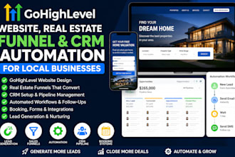 build gohighlevel website, real estate funnel, CRM automation for local business