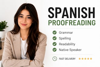 proofread and edit your spanish text by a native speaker
