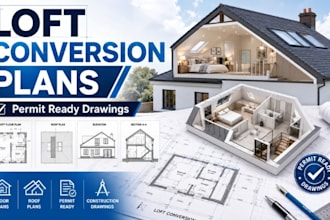 design loft conversion plans and permit ready architectural drawing