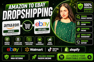 do ebay product research and amazon to ebay drop shipping on profit share