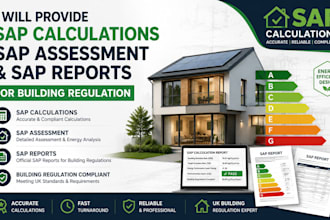 provide sap calculations sap assessment, and sap reports for building regulation