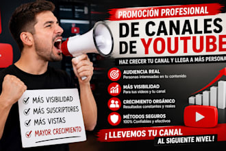 promocionaré tu canal de youtube para un crecimiento orgánic