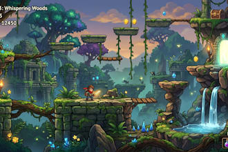create 2d game environment, parallax background and game assets