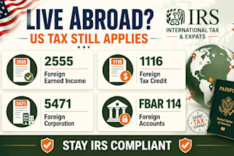 report us expat tax and prepare irs international tax forms 2555,1116 schedule b