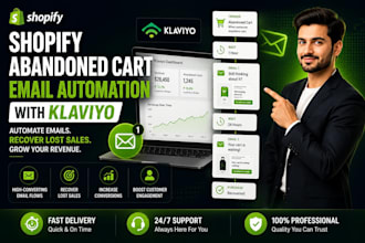 set up shopify abandoned cart email automation with klaviyo