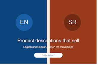 write english and serbian product descriptions