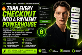 do shopify,woocommerce stripe API,customaisation,affirm,razor pay,custom payment