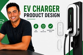 design ev charger product, ev charging station, ev hardware cad prototype 3d