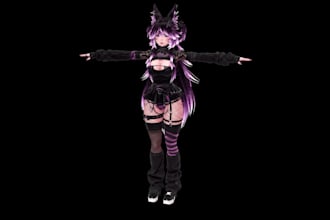 edit, customize vrchat avatar, furry avatar, anime vrc avatar, 3d vr character