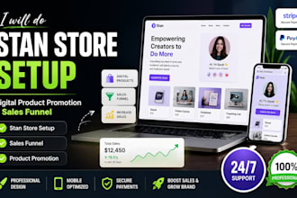 design stan store setup bio optimization and storefront branding