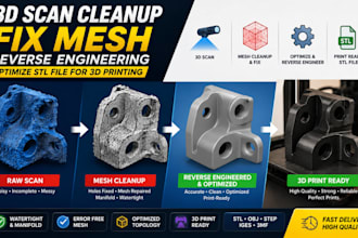 3d scan cleanup fix mesh reverse engineering optimize stl file for 3d printing