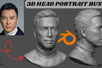 sculpt a realistic 3d portrait headbust, fullbody character stl for 3d printing