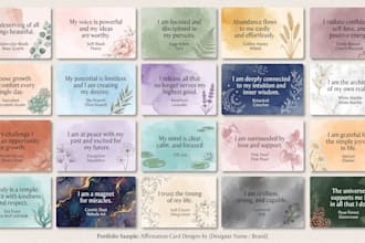 design printable custom affirmation cards brand business
