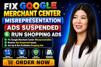 fix google merchant center misrepresentation, ads suspended and run shopping ads
