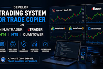 develop ninjatrader trading system or tradecopier on ctrader, mt5 mt4, quantower