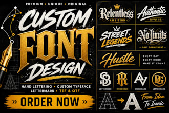 design cutom font, hand lettering,typeface, lettermark, typograpy in ttf and otf