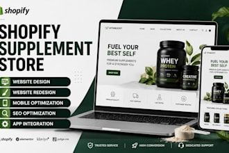 build shopify supplement store, redesign vitamin website shopify nutrition store