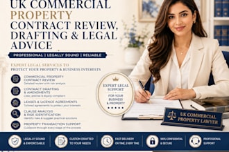 be a uk lawyer to draft ,review,and advise on all commercial property contract