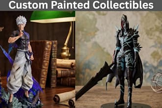 3d print and paint custom collectible statues, figurines and character models